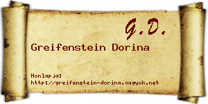 Greifenstein Dorina névjegykártya